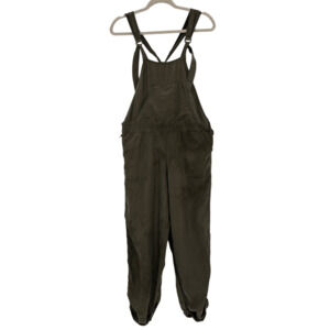 Bebe Army Green Bib Side Zip Stretch Utility Carpenter Overall Pants Size XS